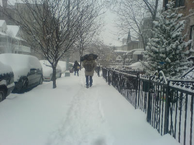 het sneeuwt in NYC